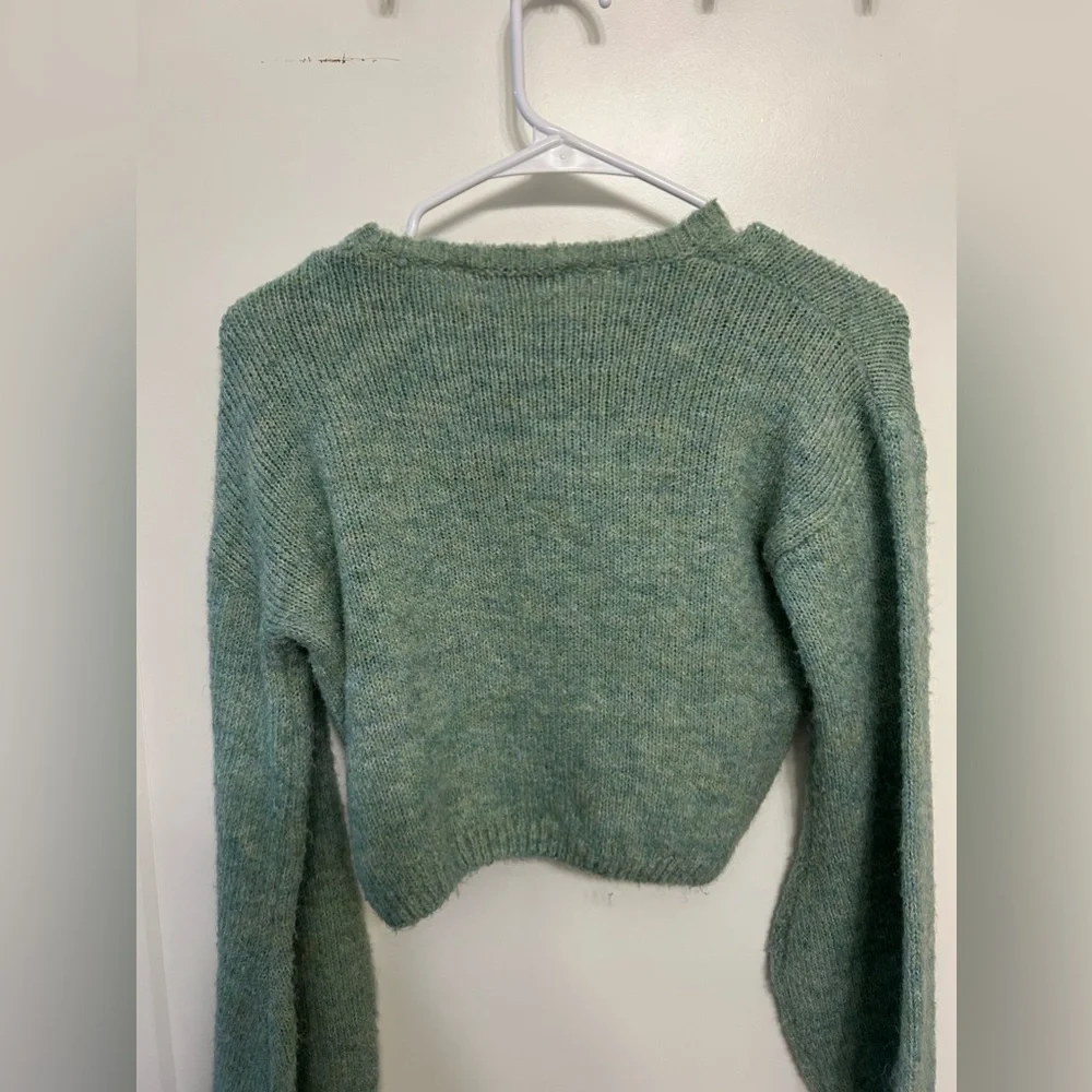 Morrisday 100% Acrylic Green Cropped Sweater